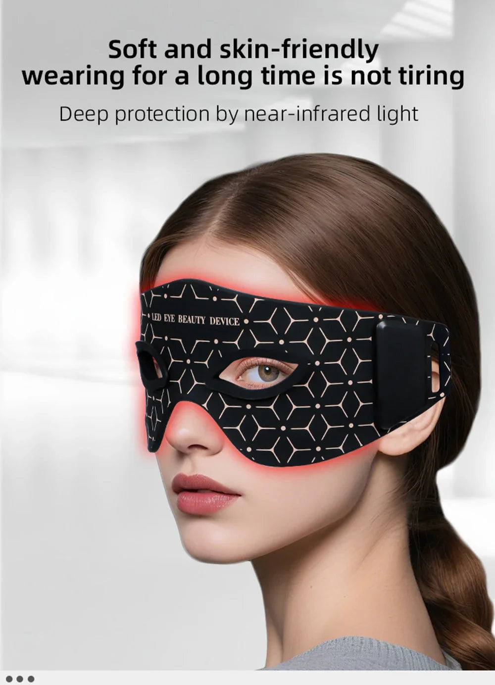 LED Eye Mask Eye Massager Beauty Care Device Eye Bags Remover Device 630NM 850NM Near Infrared Red Light Therapy Eye Mask Device