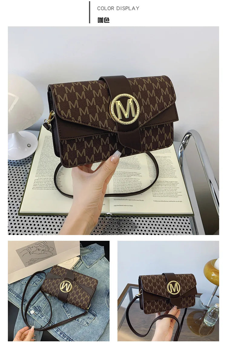New style women's messenger bag, small square bag, double shoulder strap messenger bag, autumn Korean style, simple and fashiona