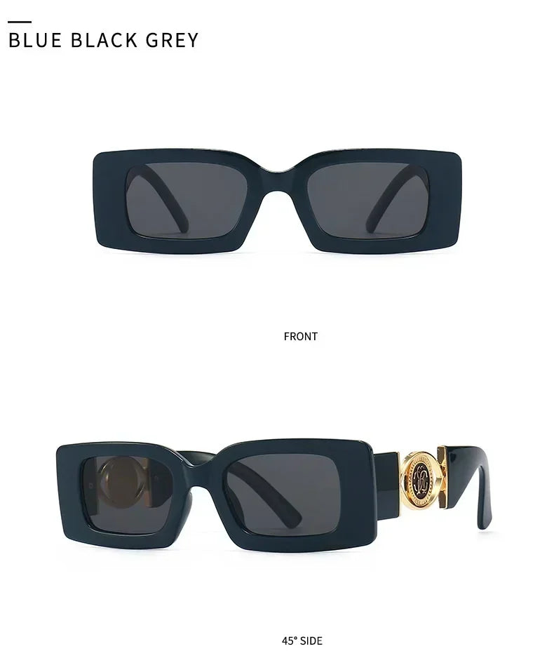2026 New Retro Square Sunglasses for Women Men Flower Decoration Fashion Ladies Sun Glasses Ins Hot Shading Eyewear UV400