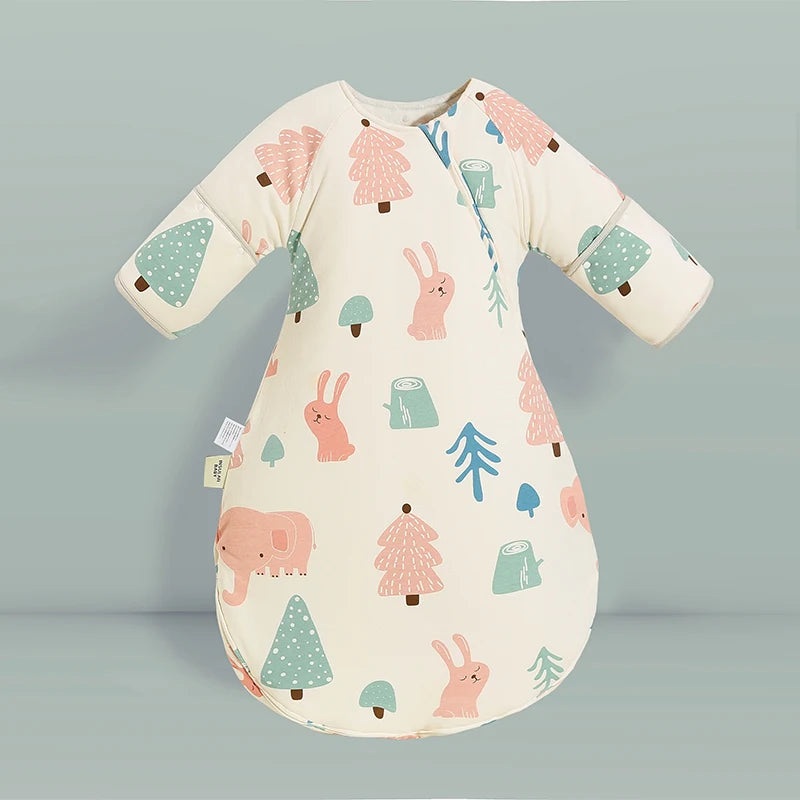 INSULAR Baby Thickened Sleeping Bags Infant Warm Pajamas Kids Cartoon Cotton Sleep Sack Toddler Anti-kick Onesuit Autumn Winter