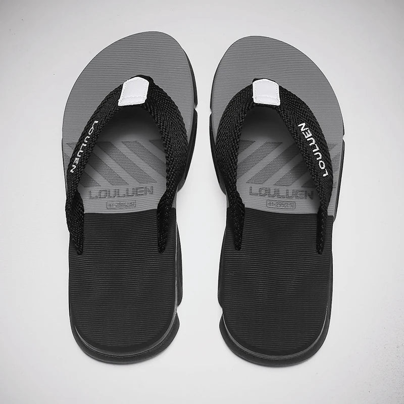 [Color blocked flip flops] Comfortable color blocked flip flops - Men's non slip casual rubber bottom EVA flip flops, suitable f