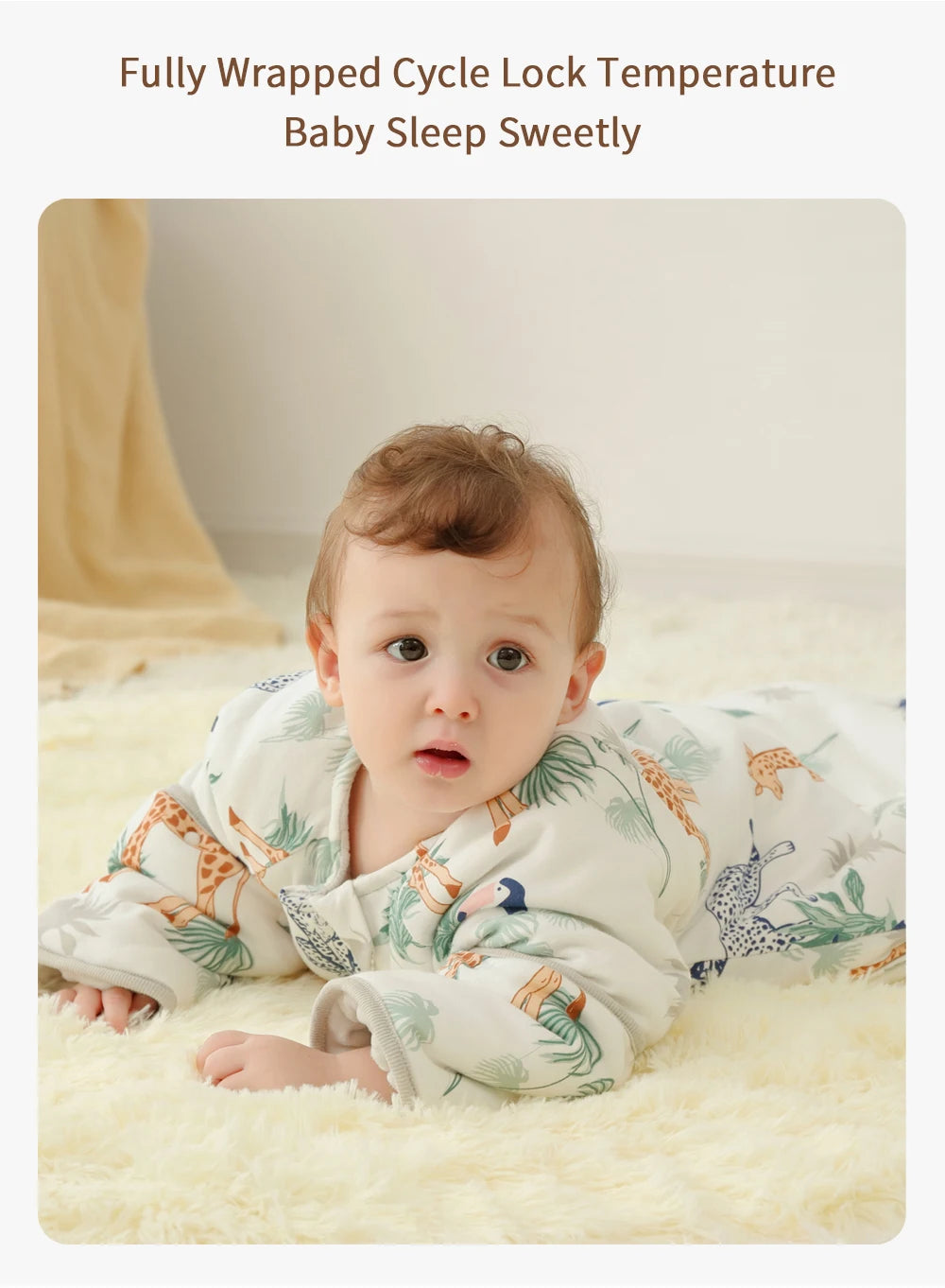 INSULAR Baby Thickened Sleeping Bags Infant Warm Pajamas Kids Cartoon Cotton Sleep Sack Toddler Anti-kick Onesuit Autumn Winter