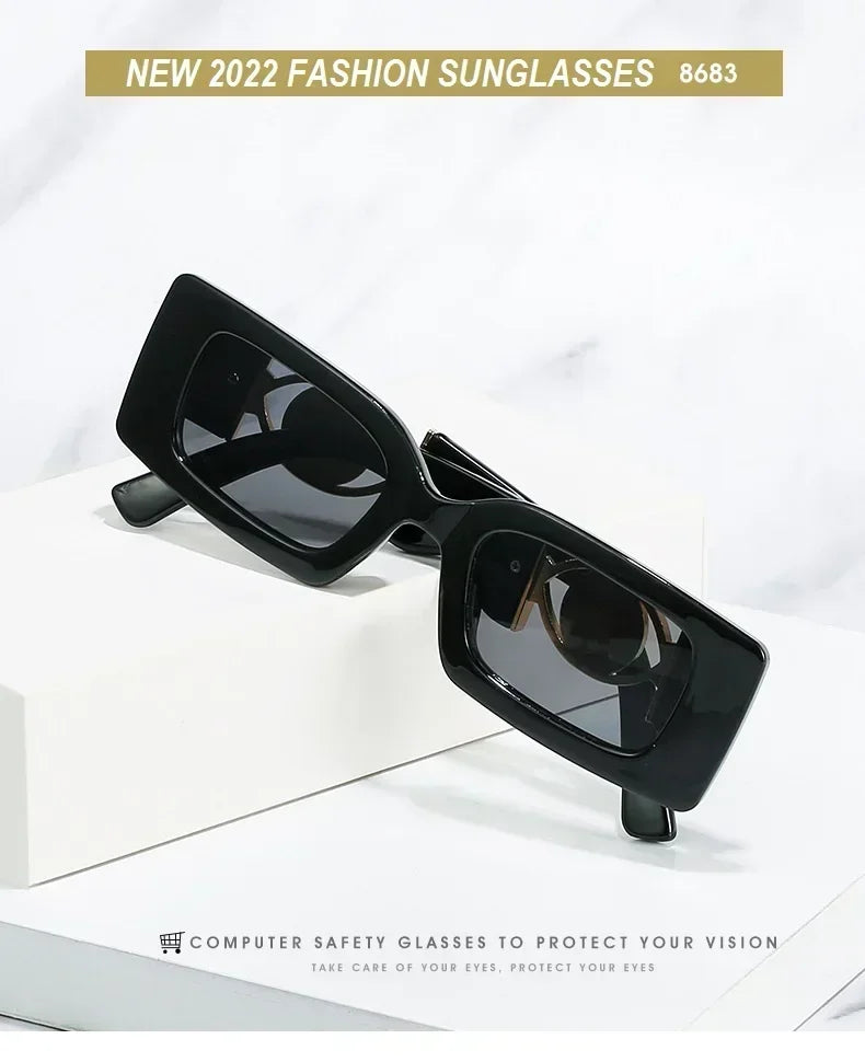 2026 New Retro Square Sunglasses for Women Men Flower Decoration Fashion Ladies Sun Glasses Ins Hot Shading Eyewear UV400