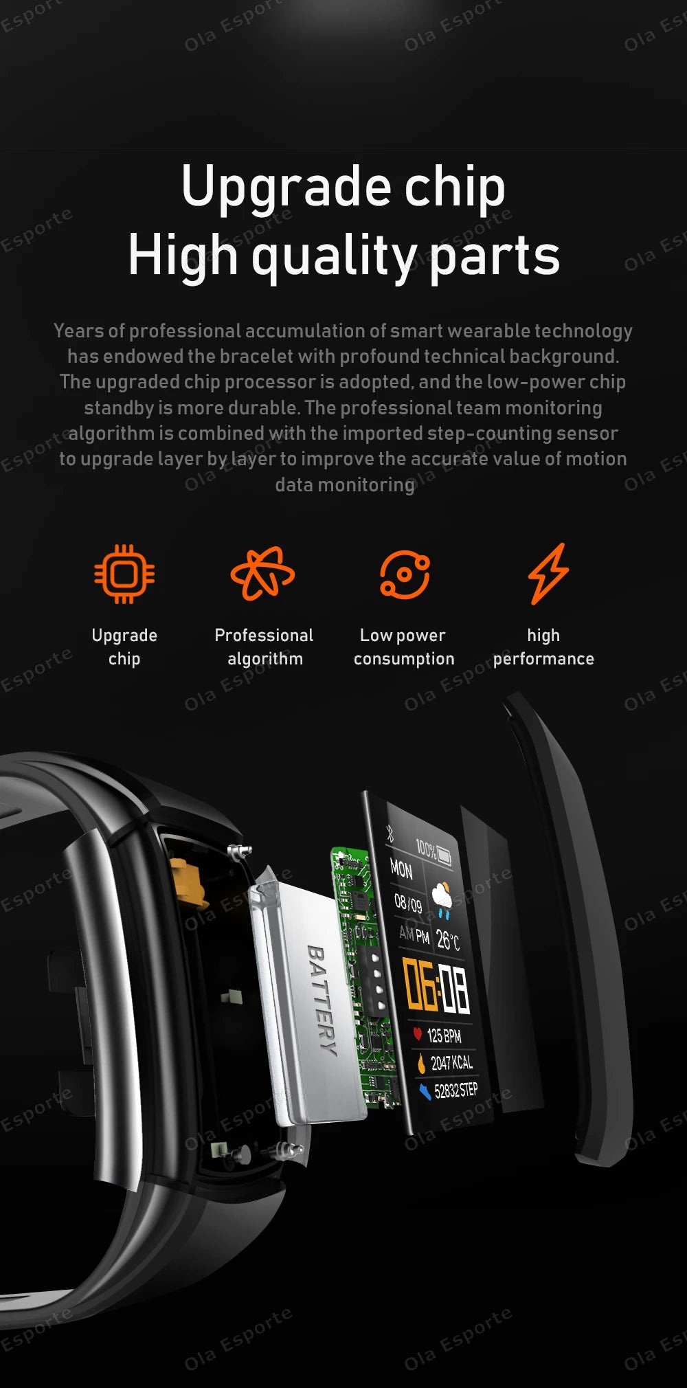 Smart Watch Men Women Bluetooth Step Counting Sports Bracelet Fitness Tracker Heart Rate Blood Pressure Sleep Smart Bracelet New