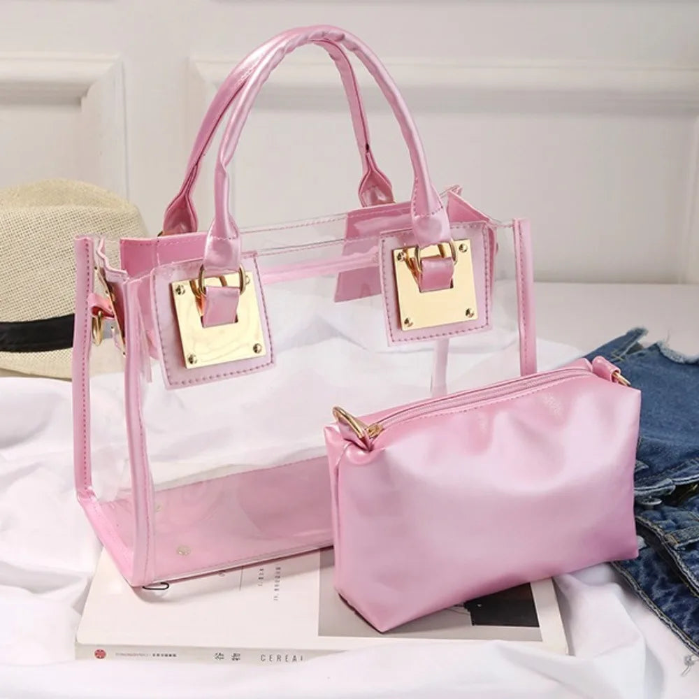 Large Summer Clear Totes Bags Transparent PVC Women Handbags Crossbody Clutch Purse Shoulder Messenger Bag The Songkran Festival