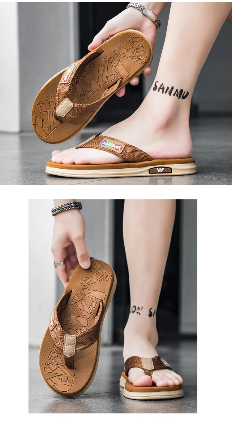 Men's Flip-Flops Are a Popular Fashion Item, Flat, Soft, Comfortable, Simple, and Suitable for Outdoor Wear