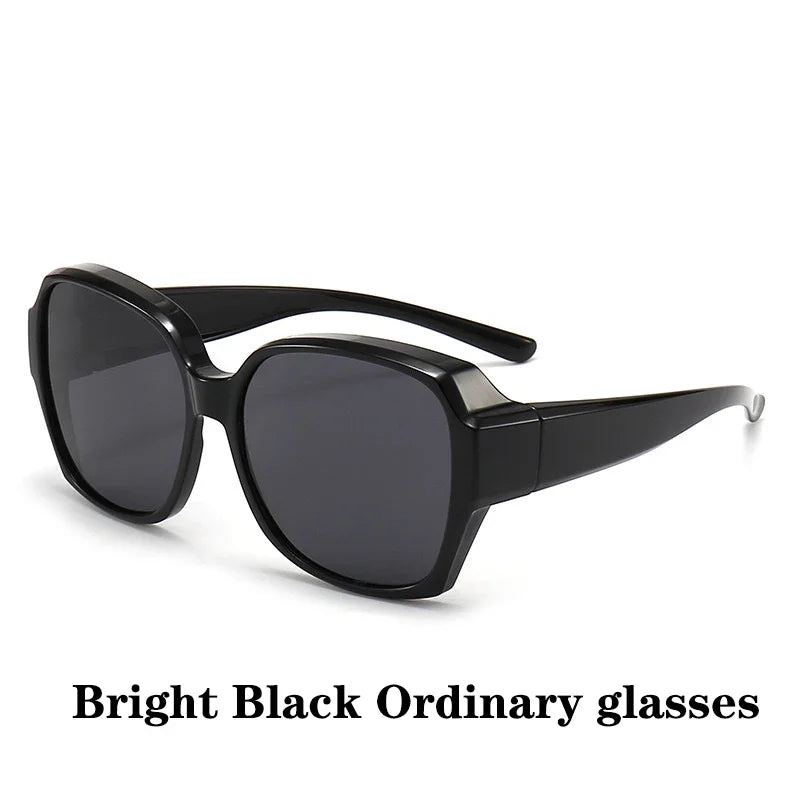 Fashion Round Polarized Sunglasses Cover Over Myopia Prescription Glasses Portable Men Women Vintage Fishing Driving Eyewear