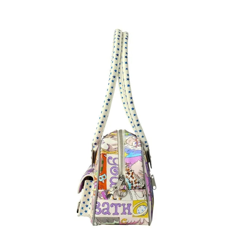 YB x Oliwa Graphic Wings Shoulder Bag Women Korean Fashion Brands Designer Handbags  New Cute Cartoon Printing Female Bags