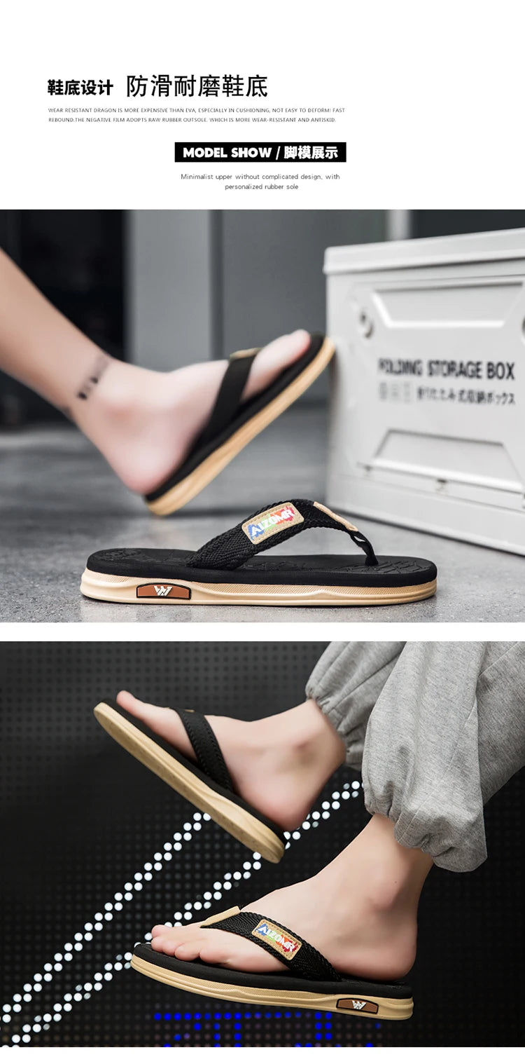 Men's Flip-Flops Are a Popular Fashion Item, Flat, Soft, Comfortable, Simple, and Suitable for Outdoor Wear