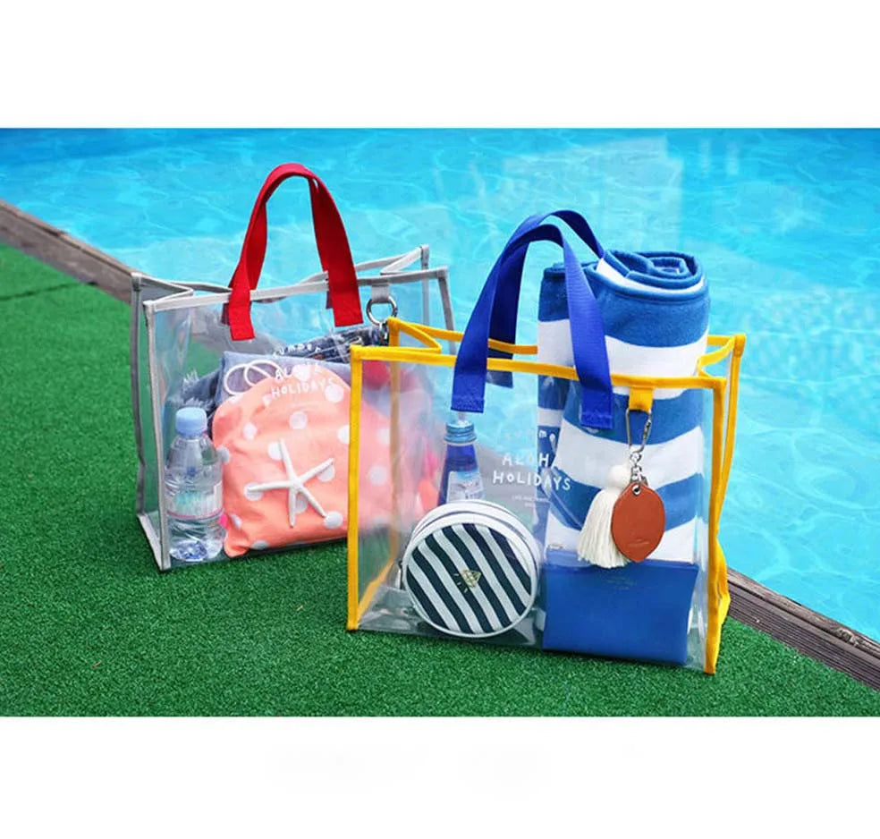 Summer Transparent Handbag Swimming Fashion Beach Pvc Outdoor Travel Bag Bag Pu Leather Shoulder Bag For Women Fast Shipping