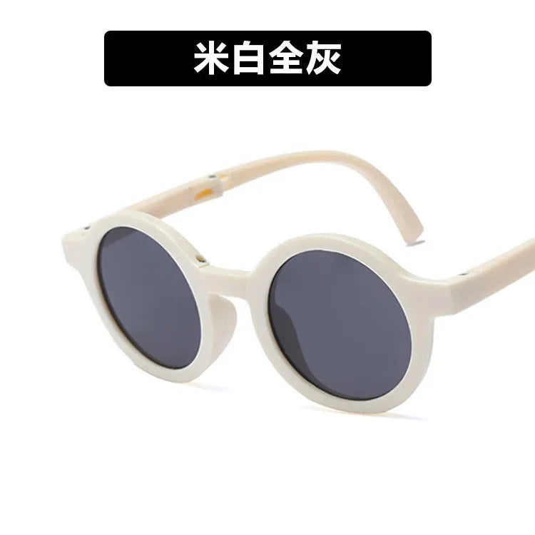 Foldable Kids Sunglasses Girls Boy Children Sun Glasses Round Street Beat Eyeglasses Cute Baby Shades Eyewears