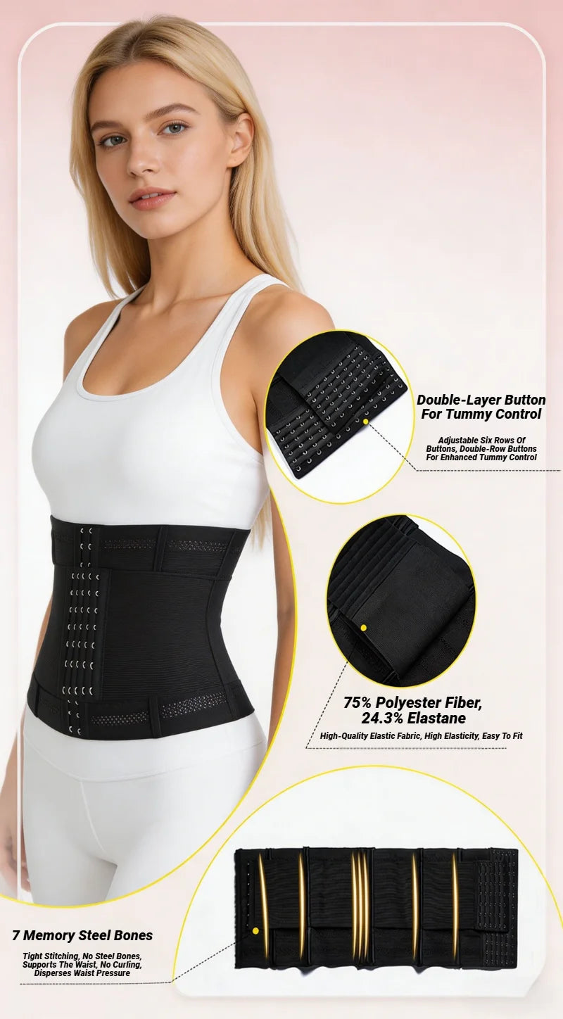 Shapewear Women Corset Waist Trainer Body Shaper Double Tummy Control Slimming Sheath Flat Belly Reductive Belts Sport Girdle