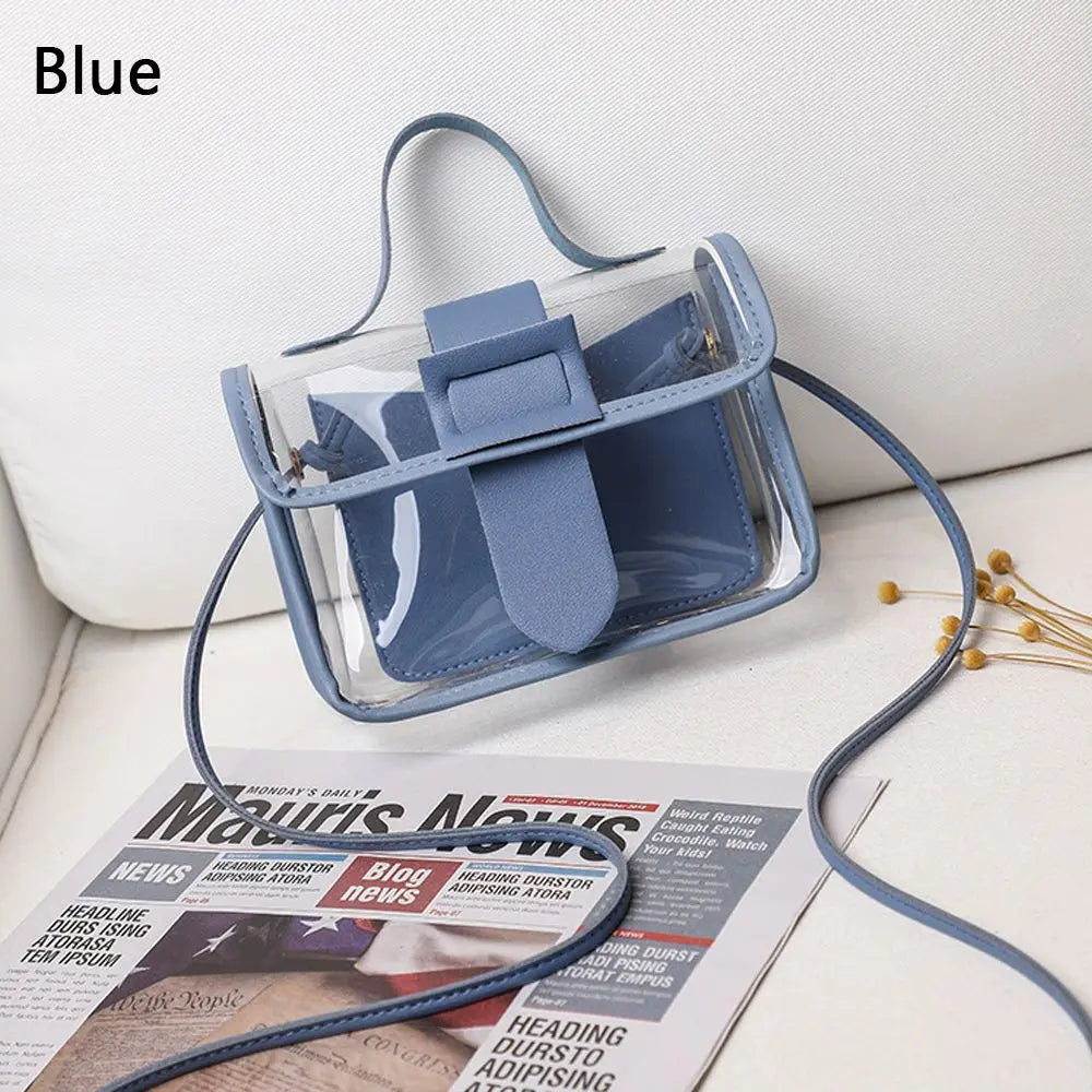 Small Women's Small Bag Transparent Jelly Candy Color Square Messager Bag Fashion Clutches PVC Shoulder Bag Crossbody Handbag