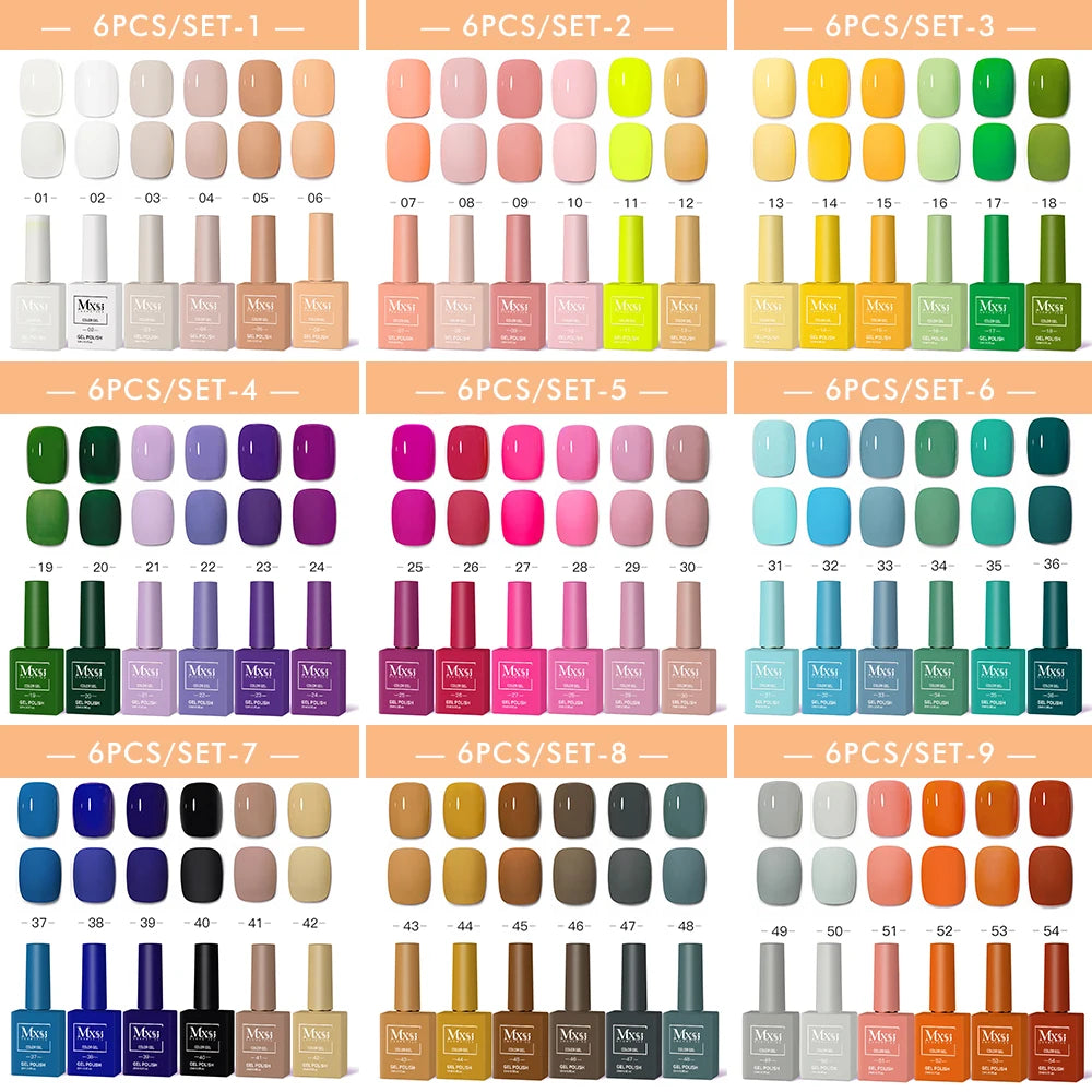 Nail Gel Polish Set DIY Nail Art 6pc Semi Permanent UV LED Gel Kit For Nails Decoration Manicure Soak Off Painting Vernis Design