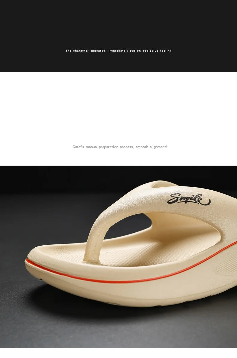 Flip-Flops for Men and Women Summer 2025 New Outer Wear Non-Slip Anti-Odor Flip-Flops Thick-Soled Beach Slippers