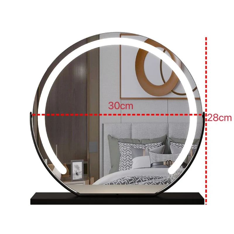 Vanity Mirror with Lights LED Makeup Mirrors Tabletop Smart Touch Control 3 Colors Dimmable Mirror Gifts for Teen Girls Dorms