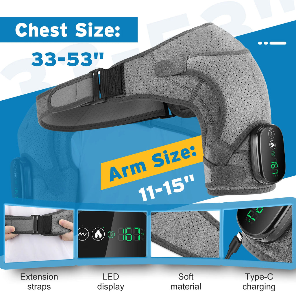 Vibration Shoulder Steamer Belt Heated Shoulder Warmer Massager Electric Smart Massage Machine Temperature Adjust