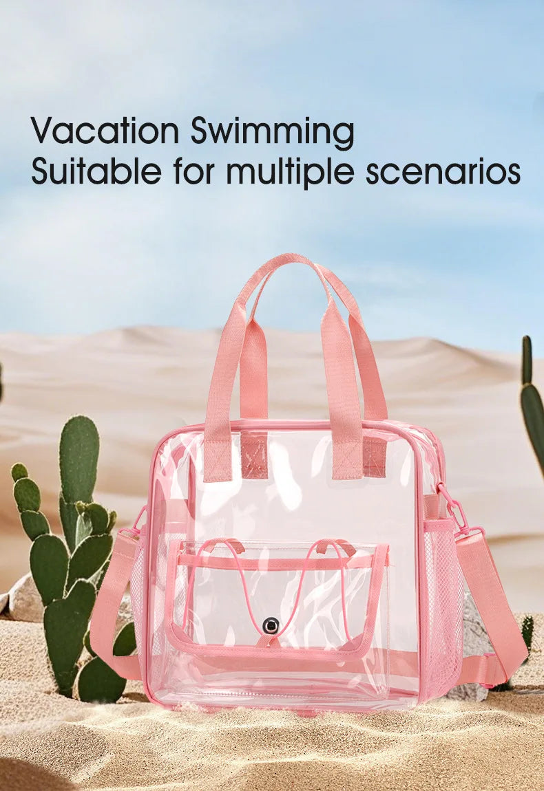Ladies' shoulder bagTransparent swimming bag PVC travel storage bag travel bag sports stadium concert beach student fashion bag