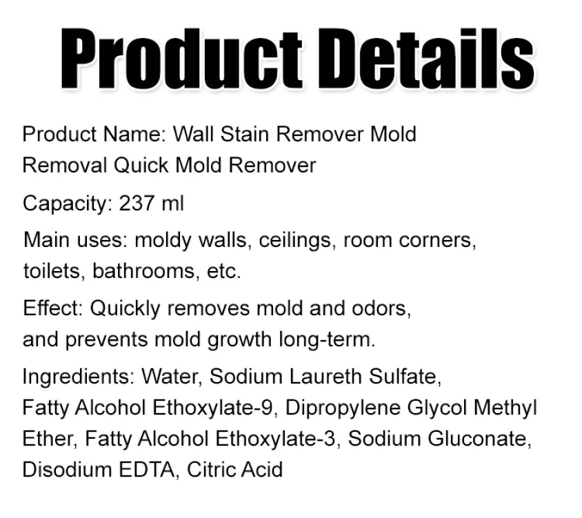 Household Mildew Removal Spray Cleaning Bathroom Wall Renovation Mold & Stain Removal For Bathroom, Office