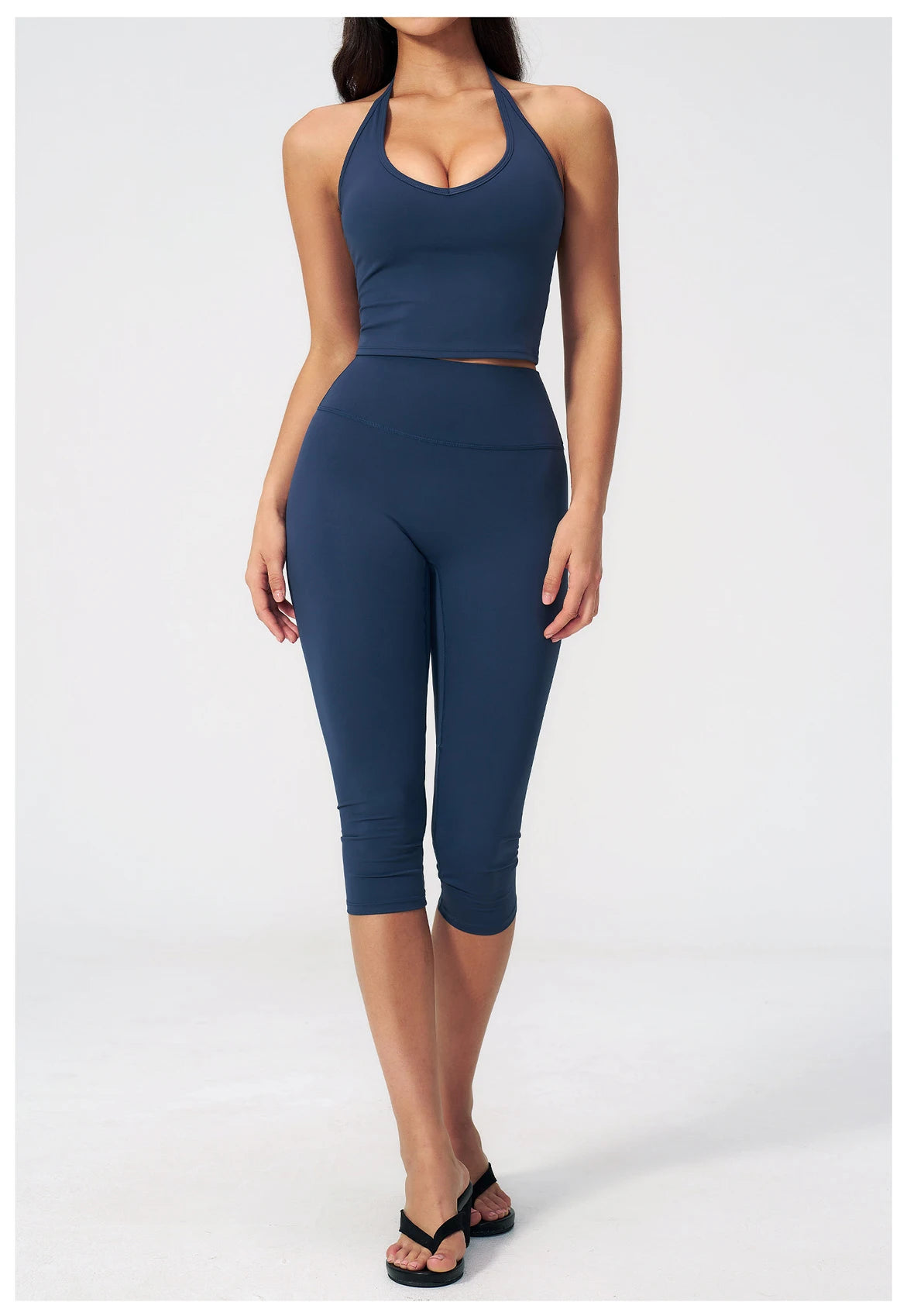 Yoga Set 2PCS Sports Set Short Sleeve Fitness Outfits Women Tracksuit Workout Clothes Running Capri Pants Gym Suit Athletic Wear