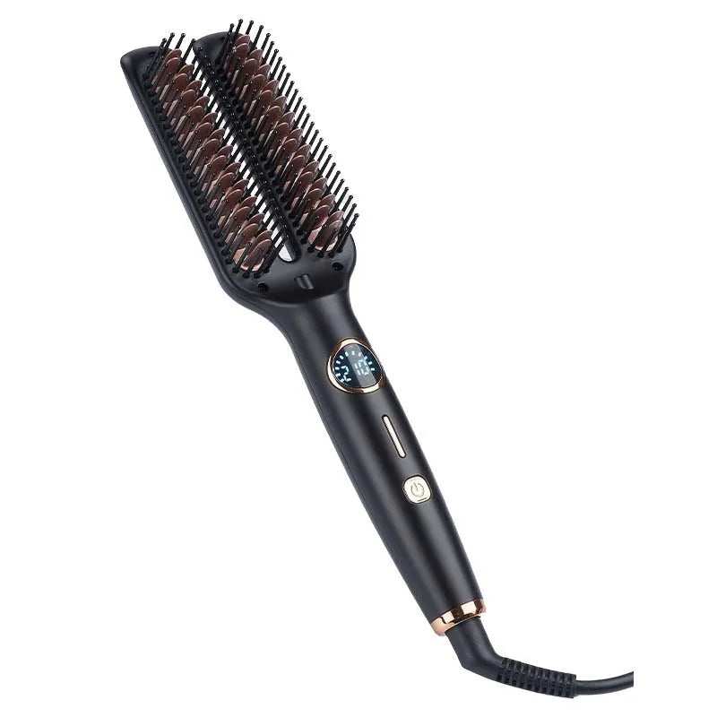 Professional Electric Hair Straightener  Multifunctional 2 In 1 Curler Brush Ceramic Hair Straightener Curling Irons Hot Comb﻿