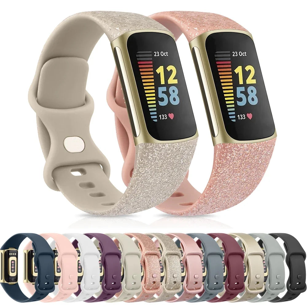 Watch Band for Fitbit Charge 5 6 Strap Wristband Replacement TPU Sport Bracelet for Fitbit Charge 5 Smartwatch Band Accessories