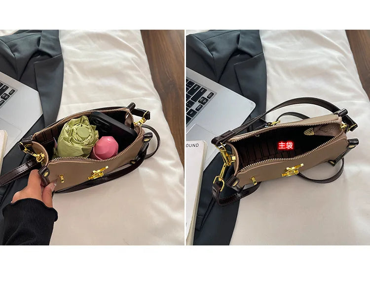 2026 New Korean Style Retro Mini Square Crossbody Bag Shoulder Top Handle Purse Textured Everyday Tote for Women