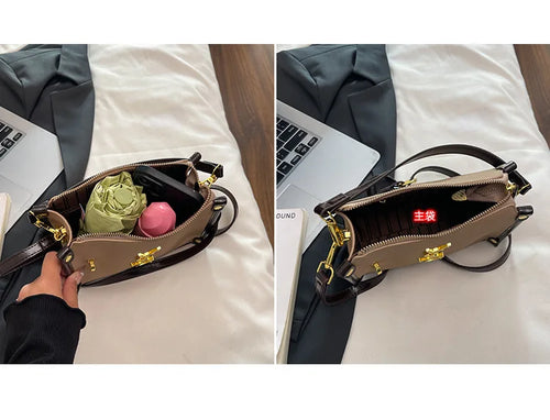 2026 New Korean Style Retro Mini Square Crossbody Bag Shoulder Top Handle Purse Textured Everyday Tote for Women
