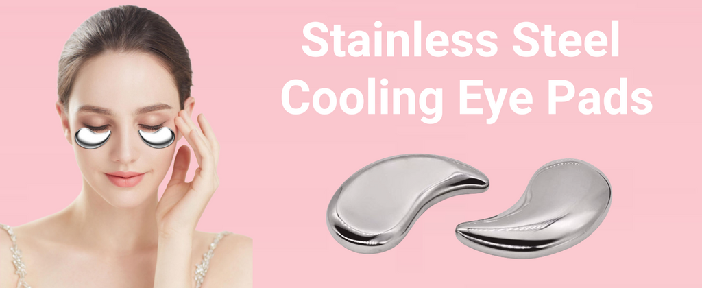 EMS Redlight Eye Massage and Stainless Steel Cooling Eye Pad Eyes Beauty Device for Puffy Eyes Reduce Bags & Dark Circles